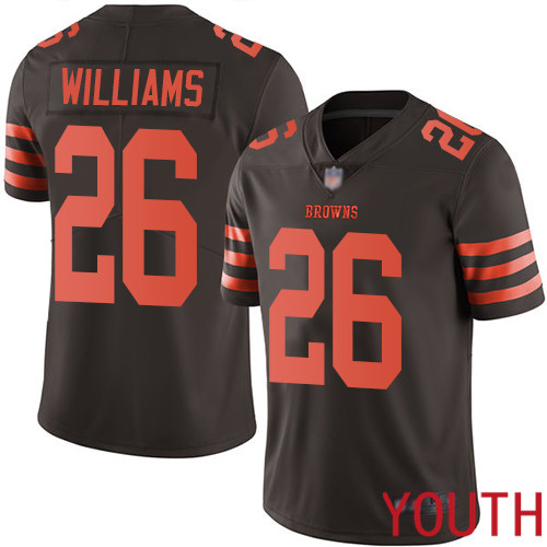Cleveland Browns Greedy Williams Youth Brown Limited Jersey #26 NFL Football Rush Vapor Untouchable->youth nfl jersey->Youth Jersey